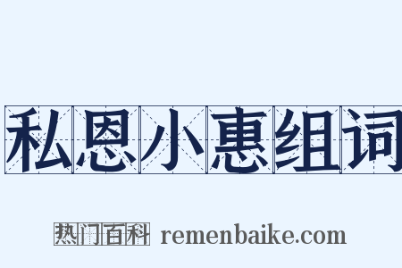 私恩小惠组词是什么意思的图片